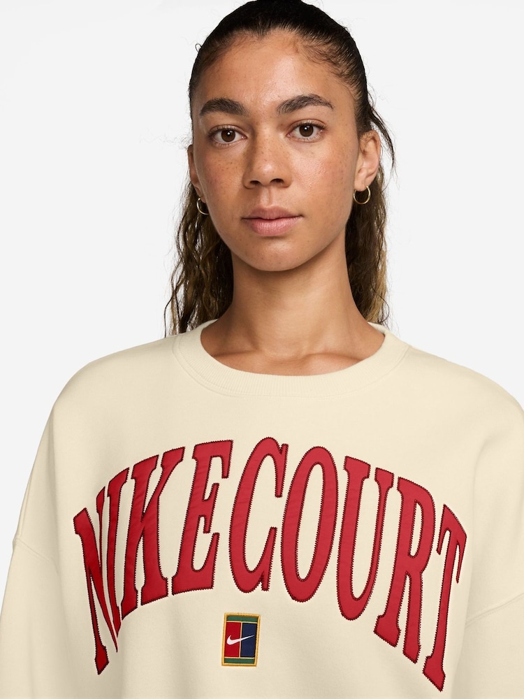 Nike Pale Ivory Court Heritage Tennis Sweatshirt - Image 3 of 3