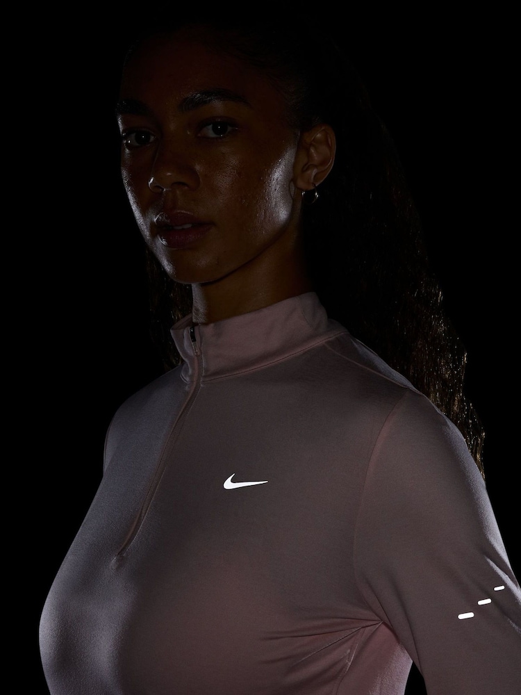 Nike Atmosphere Pink Swift Dri-FIT UV 1/2-Zip Running Top - Image 4 of 4