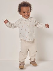 The White Company 100% Cotton Reindeer Shirt & Cord Trousers White Set - Image 1 of 5