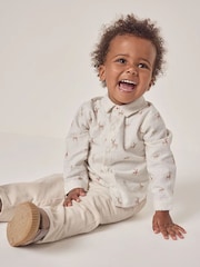 The White Company 100% Cotton Reindeer Shirt & Cord Trousers White Set - Image 3 of 5