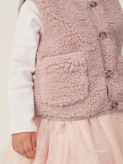 The White Company Pink Borg Gilet - صورة 4 من 6
