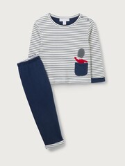 The White Company Blue 100% Organic Cotton London T-Shirt & Joggers Set - Image 5 of 6