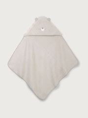 The White Company Natural 100% Cotton Lion Print Hooded Towel - Image 3 of 3