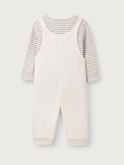 The White Company 100% Organic Cotton Terry Little Monkey Dungarees & Top White Set - Image 6 of 6