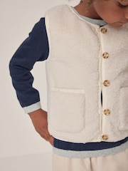 The White Company Borg Cream Gilet - Image 2 of 4
