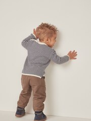 The White Company 100% Organic Cotton Twill Brown Joggers - Image 3 of 3