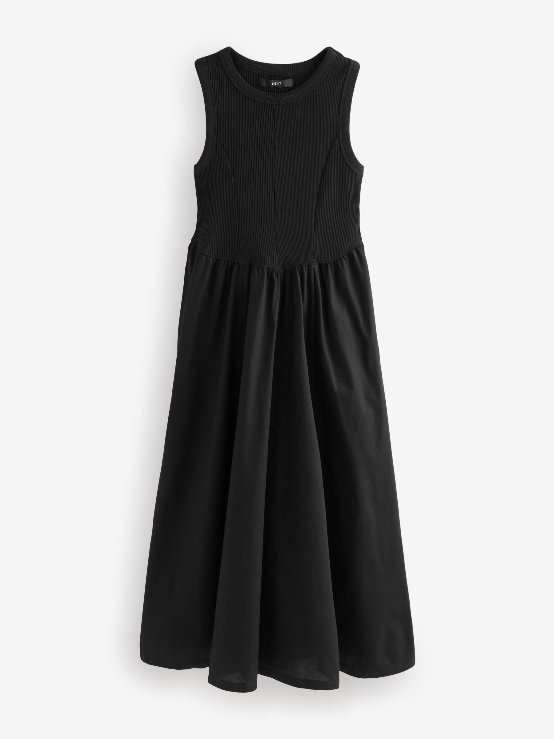 高評価なギフト Woven Black Buy Jersey Midi Ribbed Racer Sleeveless Mix トップス