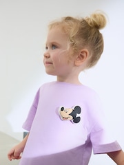 بنفسجي فاتح - طقم من شورت لركوب الدراجات وتيشِرت بكُم قصير مزين بطبعة Mickey Mouse من Disney (3 شهور - 7 سنوات) - صورة 4 من 9
