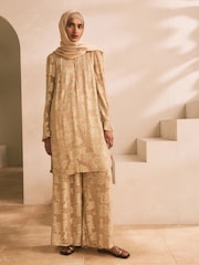 Champagne Gold - Co-Ord Wide Leg Trousers - Image 1 of 7