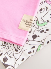 White and Pink Disney 101 Dalmations Short Sleeve T-Shirt and Cycle Shorts Set (3mths-7yrs) - Image 9 of 9