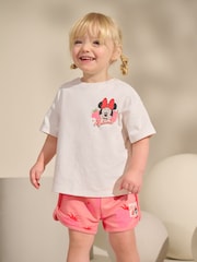 Pink/White Strawberry Disney Minnie Mouse and Daisy Duck T Shirt and Short Set (3mths-7yrs) - Image 2 of 9