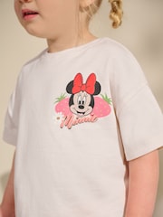 Pink/White Strawberry Disney Minnie Mouse and Daisy Duck T Shirt and Short Set (3mths-7yrs) - Image 3 of 9