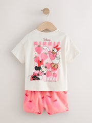 Pink/White Strawberry Disney Minnie Mouse and Daisy Duck T Shirt and Short Set (3mths-7yrs) - Image 7 of 9
