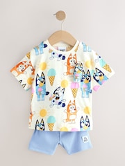 Ecru - Conjunto de camisetas Bluey de manga curta e shorts de bicicleta (3meses a7anos) - Imagem 6 de 11