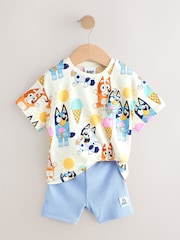 Ecru - Conjunto de camisetas Bluey de manga curta e shorts de bicicleta (3meses a7anos) - Imagem 7 de 11