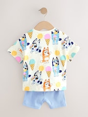Ecru - Conjunto de camisetas Bluey de manga curta e shorts de bicicleta (3meses a7anos) - Imagem 8 de 11