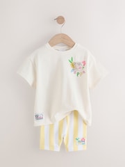 Cream Peppa Pig Short Sleeve T-Shirt and Shorts Set (3mths-7yrs) - Image 2 of 6