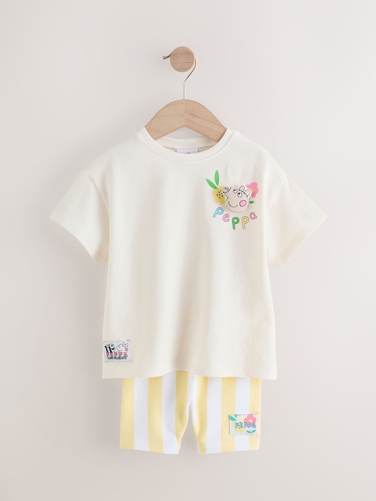 Cream Peppa Pig Short Sleeve T-Shirt and Shorts Set (3mths-7yrs) - Image 3 of 6