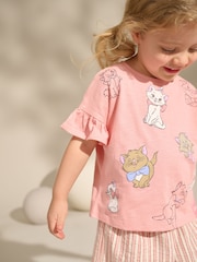 Pink Disney Aristocats 100% Cotton T-Shirt and Shorts Set (3mths-7yrs) - Image 2 of 9