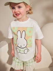 Green Gingham Miffy Short Sleeve 100% Cotton T-Shirt and Shorts Set (3mths-7yrs) - Image 2 of 9