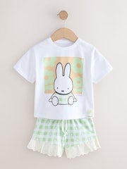 Green Gingham Miffy Short Sleeve 100% Cotton T-Shirt and Shorts Set (3mths-7yrs) - Image 5 of 9