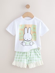 Green Gingham Miffy Short Sleeve 100% Cotton T-Shirt and Shorts Set (3mths-7yrs) - Image 6 of 9