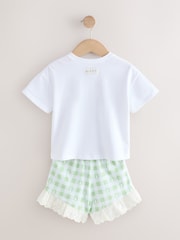 Green Gingham Miffy Short Sleeve 100% Cotton T-Shirt and Shorts Set (3mths-7yrs) - Image 7 of 9