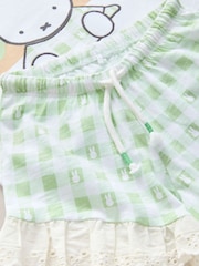 Green Gingham Miffy Short Sleeve 100% Cotton T-Shirt and Shorts Set (3mths-7yrs) - Image 9 of 9