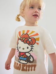 Ecru/Pink Hello Kitty Short Sleeve T-Shirt and Flare Leggings Set (3mths-7yrs) - Image 2 of 10