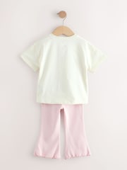 Ecru/Pink Hello Kitty Short Sleeve T-Shirt and Flare Leggings Set (3mths-7yrs) - Image 7 of 10
