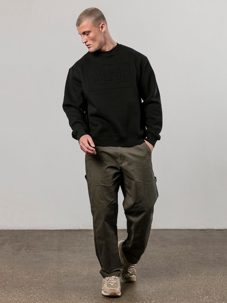 Religion Black Injection 100% Cotton Sweatshirt - Image 4 of 4