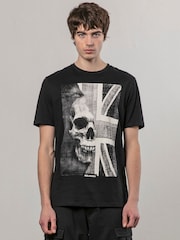 Religion Black Union Jack 100% Cotton T-Shirt - Image 1 of 5