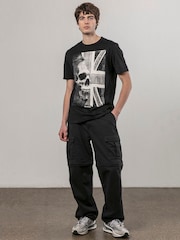 Religion Black Union Jack 100% Cotton T-Shirt - Image 3 of 5
