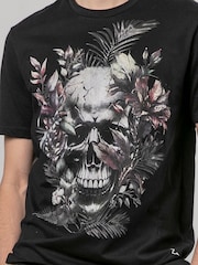 Religion Black Botanical 100% Cotton T-Shirt - Image 5 of 5