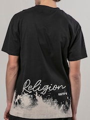 Religion Black Bleach 100% Cotton T-Shirt - Image 2 of 5