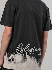 Religion Black Bleach 100% Cotton T-Shirt - Image 5 of 5