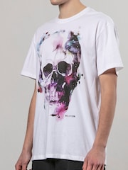 Religion White Watercolour Skull 100% Cotton T-Shirt - Image 4 of 5
