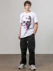 Religion White Watercolour Skull 100% Cotton T-Shirt - Image 5 of 5
