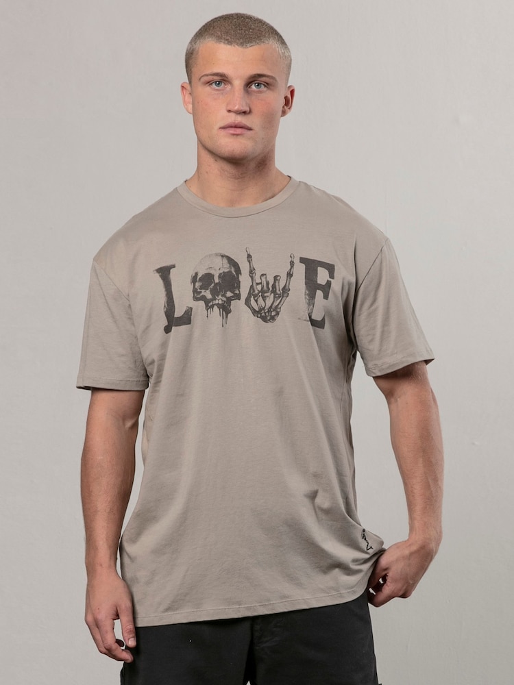 Religion Grey Love 100% Cotton T-Shirt - Image 1 of 5