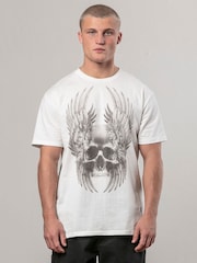 Religion White Wing Skull 100% Cotton T-Shirt - Image 1 of 4