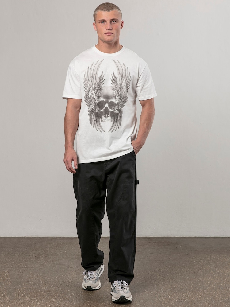 Religion White Wing Skull 100% Cotton T-Shirt - Image 2 of 4