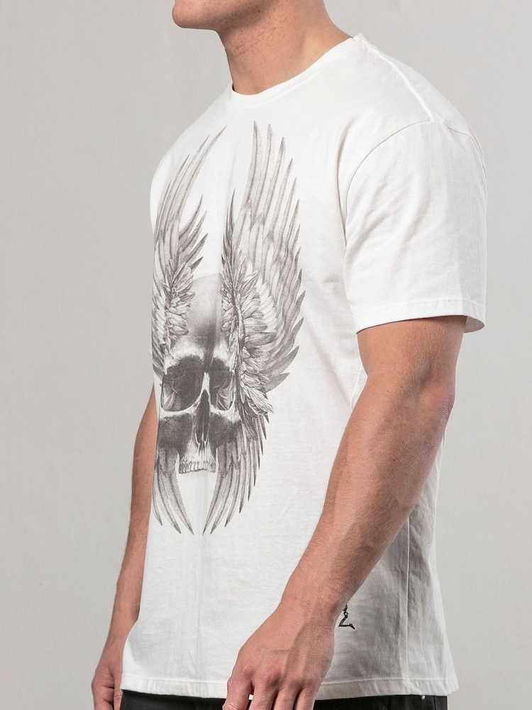 Religion White Wing Skull 100% Cotton T-Shirt - Image 3 of 4