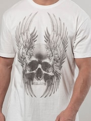 Religion White Wing Skull 100% Cotton T-Shirt - Image 4 of 4