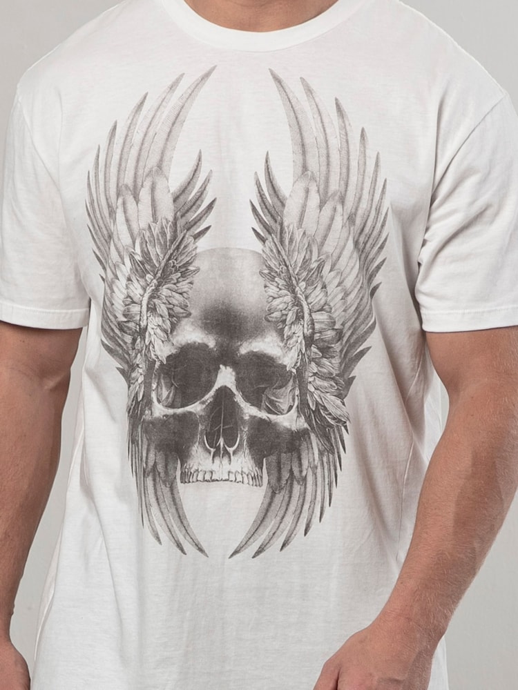Religion White Wing Skull 100% Cotton T-Shirt - Image 4 of 4