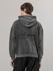 Religion Black Embroidered Wash 100% Cotton Hoodie - Image 2 of 5