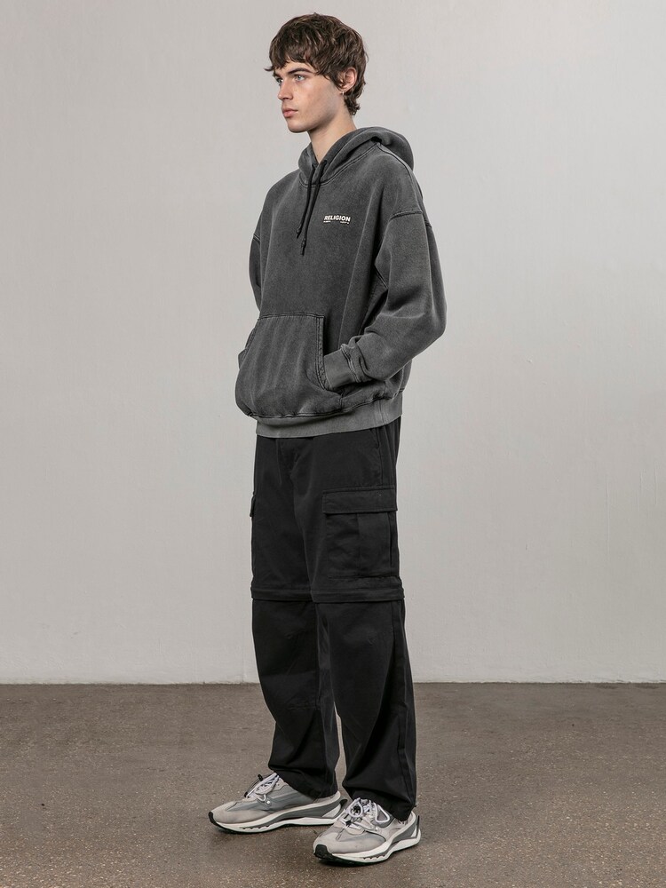 Religion Black Embroidered Wash 100% Cotton Hoodie - Image 5 of 5