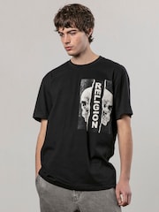 Religion Black Ripped 100% Cotton T-Shirt - Image 1 of 6