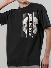 Religion Black Ripped 100% Cotton T-Shirt - Image 2 of 6