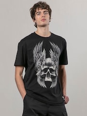 Religion Black Wing Skull 100% Cotton T-Shirt - Image 3 of 4