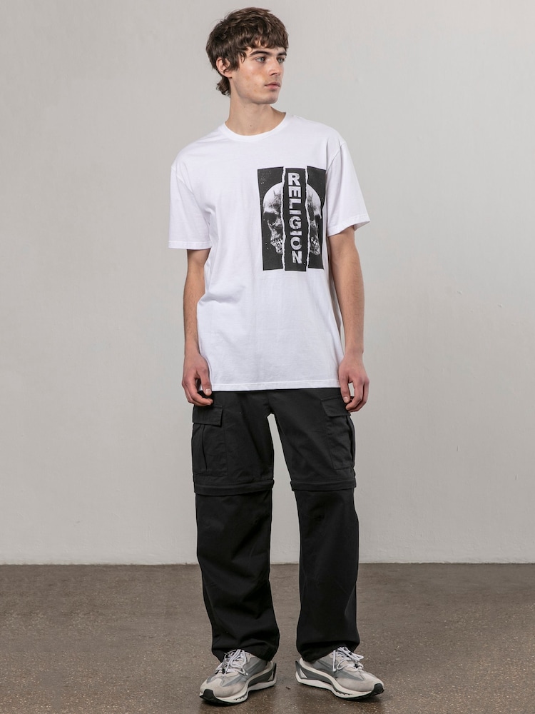 Religion White Ripped 100% Cotton T-Shirt - Image 2 of 5